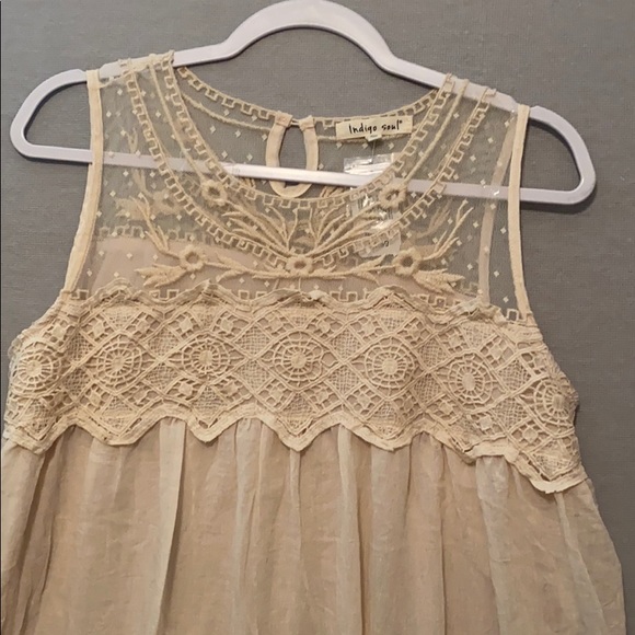 Ivory Crochet Tank Dress - Picture 2 of 5